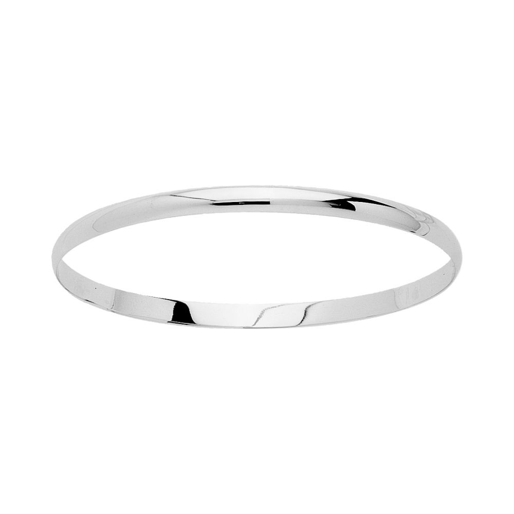 bracelet or blanc demi jonc massif 4mm