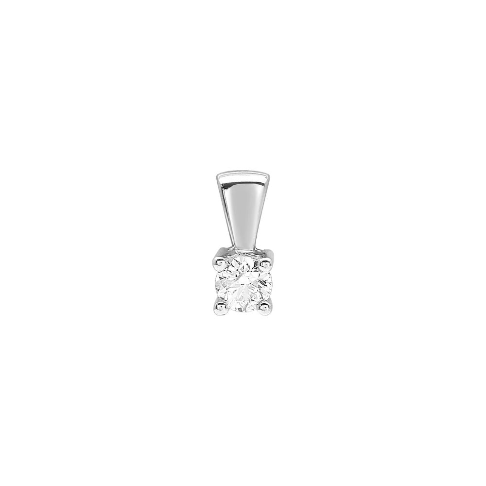 Pendentif solitaire diamant Julia 0.18ct, or blanc