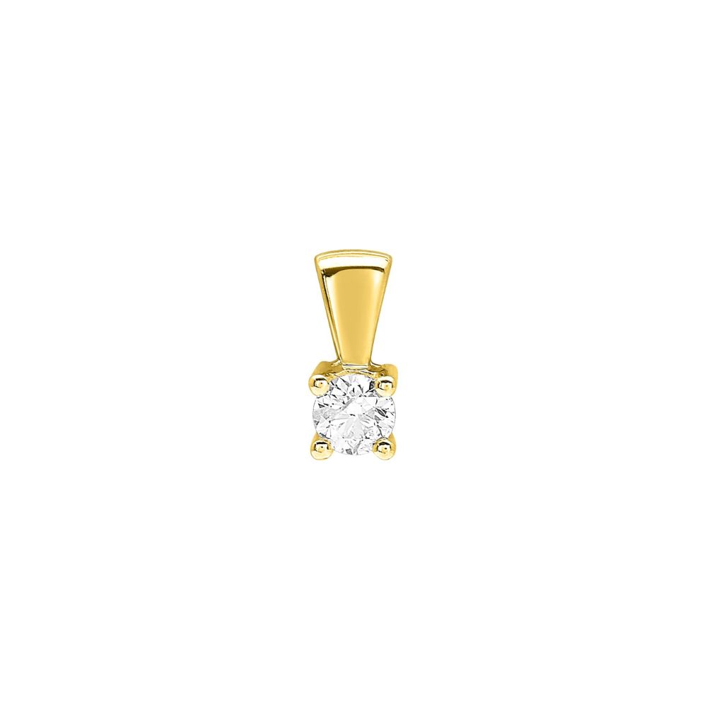 Pendentif diamant solitaire Julia 0.18ct, or jaune