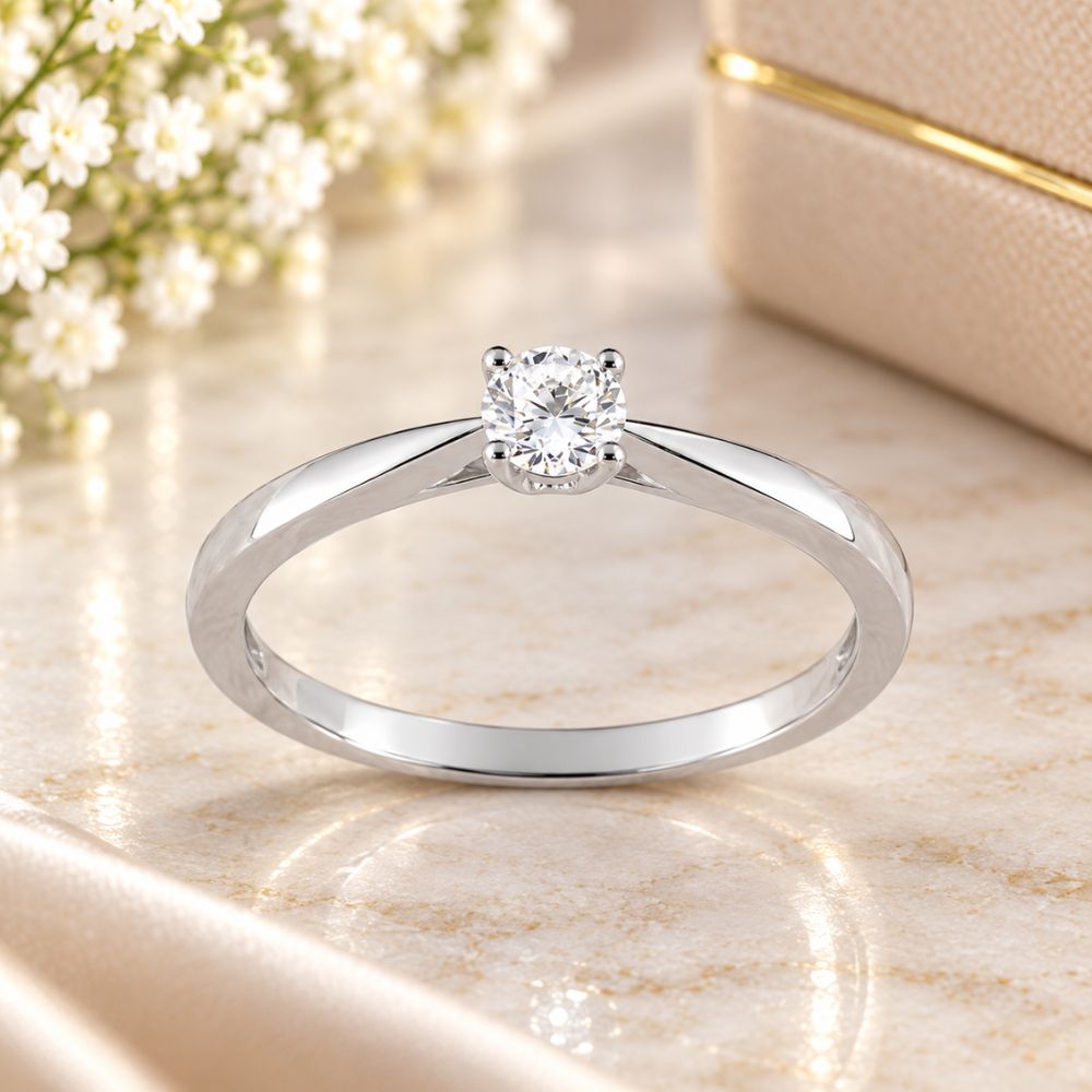 solitaire diamant or blanc 0.40ct