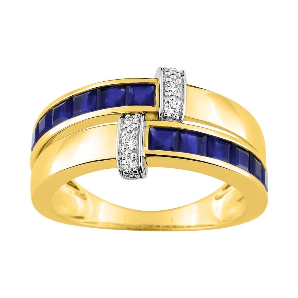 bague saphirs calibrés or jaune
