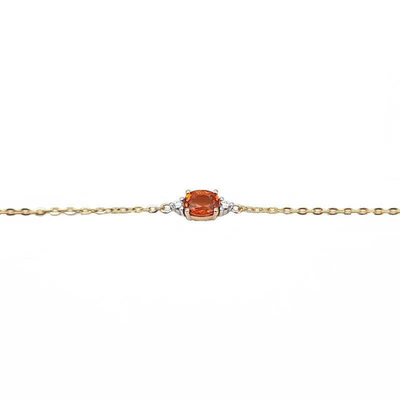 Bracelet or jaune saphir orange et diamants Joséphine