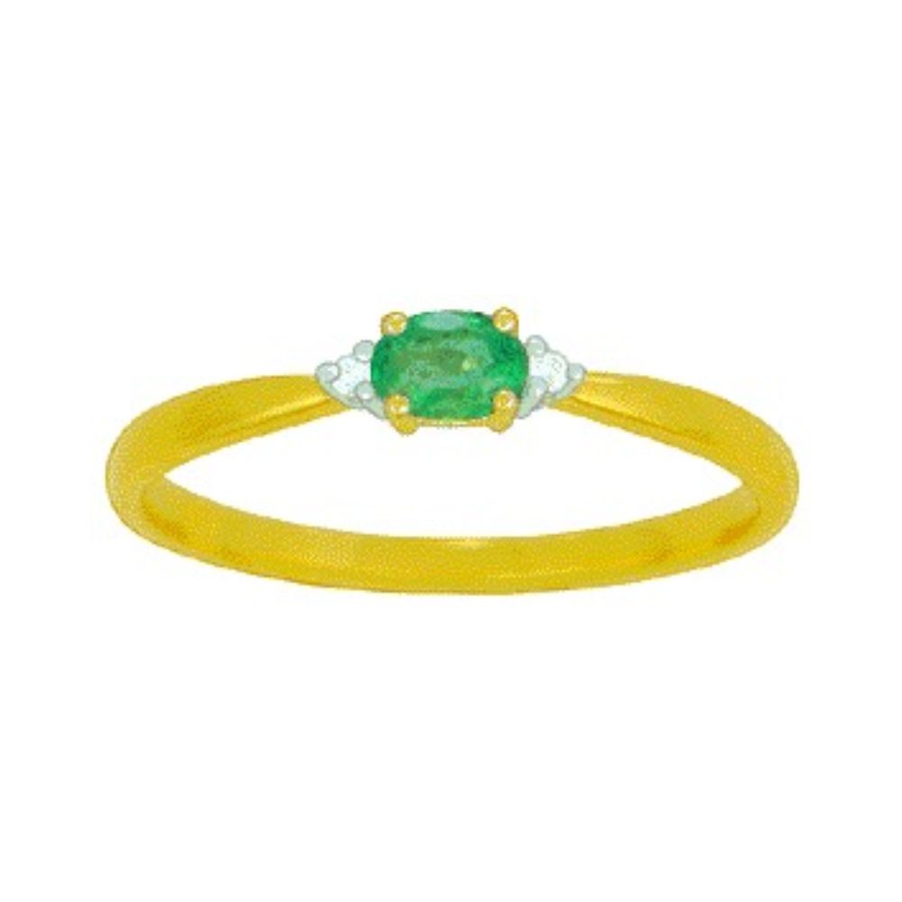 Bague Joséphine Emeraude Diamants Or Jaune