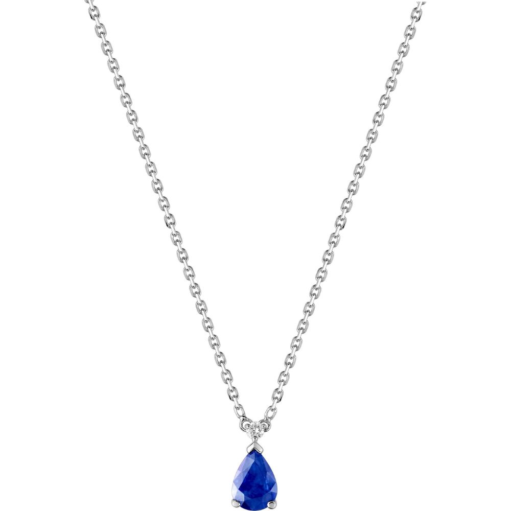 collier saphir poire et diamant