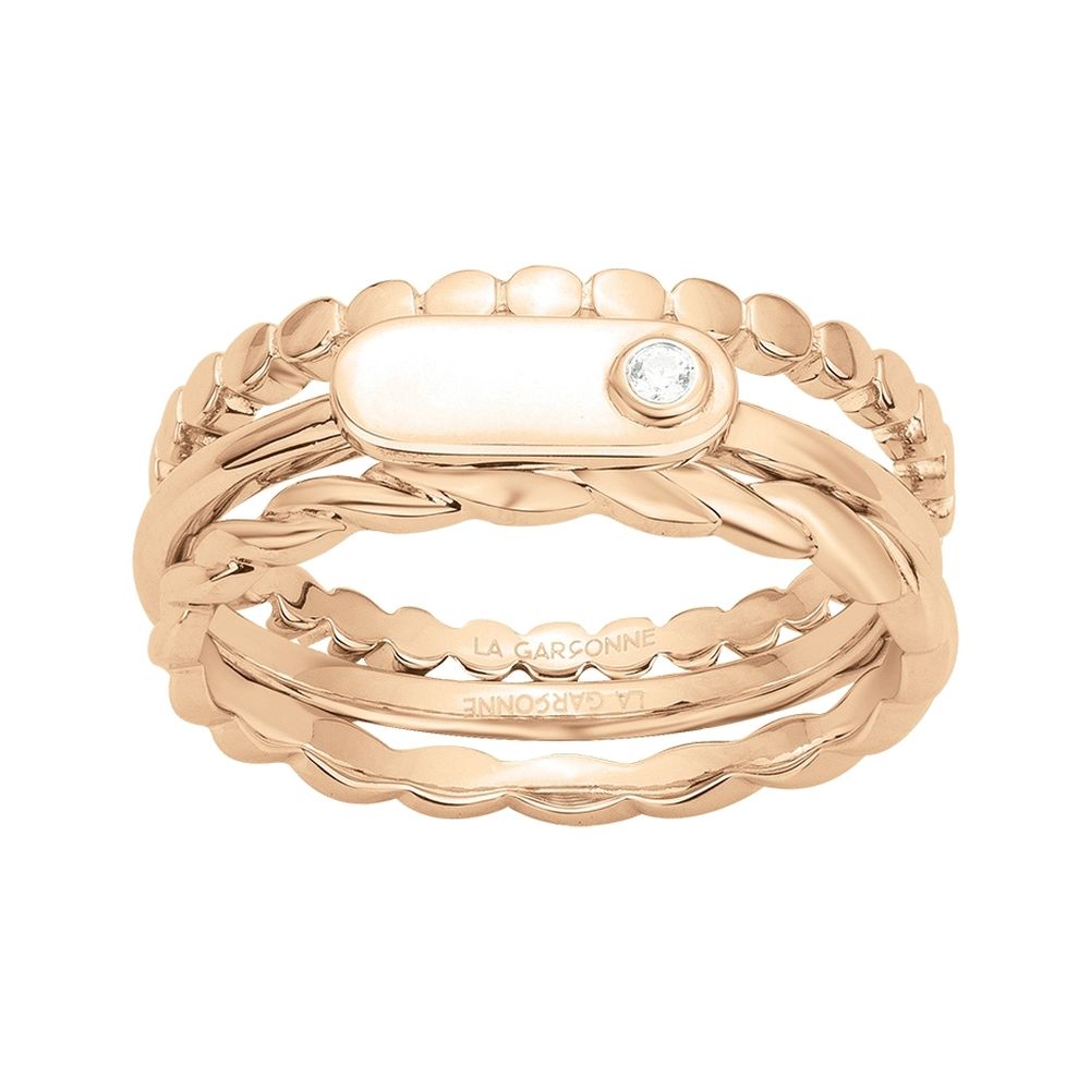 Bague La Garçonne Diamant Mini Addict Plaqué Or