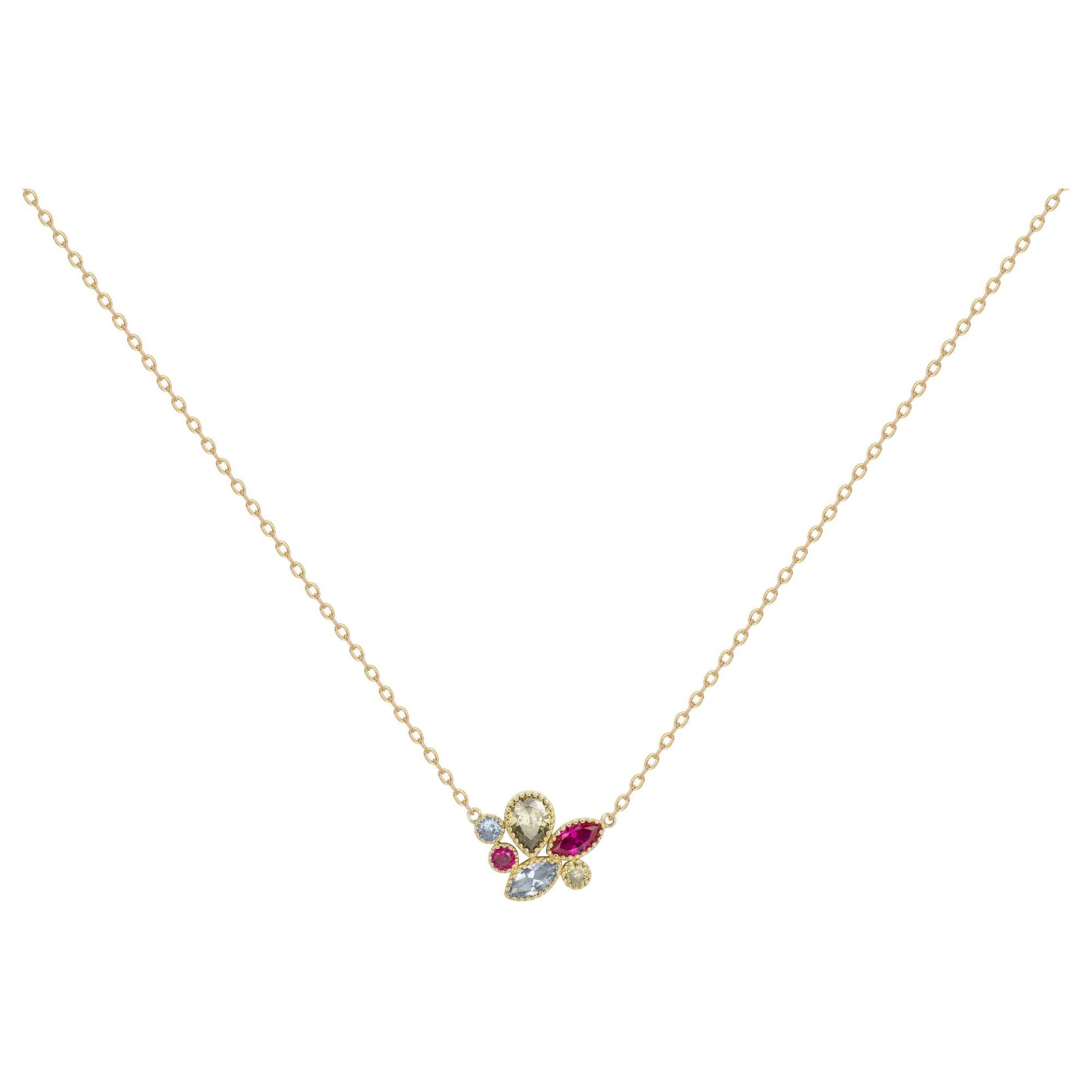 Collier Multiples Oxydes Colorés Plaqué Or – Image 1