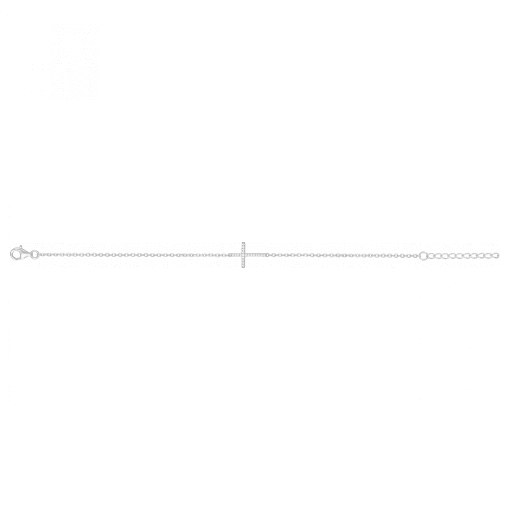bracelet-argent-croix-oxydes-60300025 Bracelet Croix Oxydes Argent Rhodié – Image 2