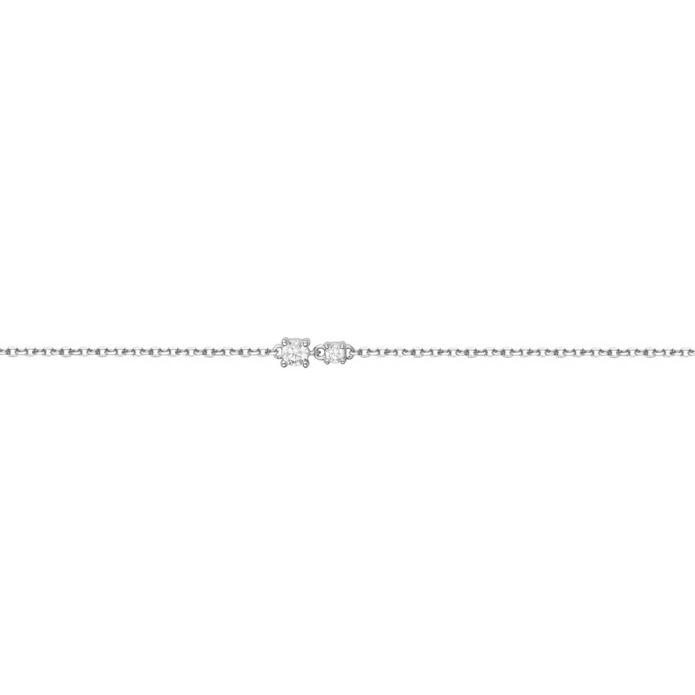 Bracelet Argent Double Oxydes de Zirconium