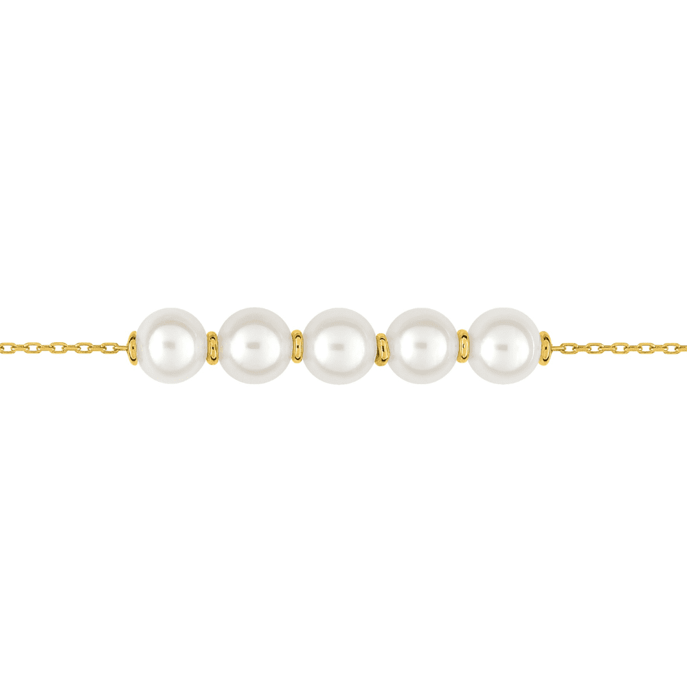 bracelet or jaune 5 perles