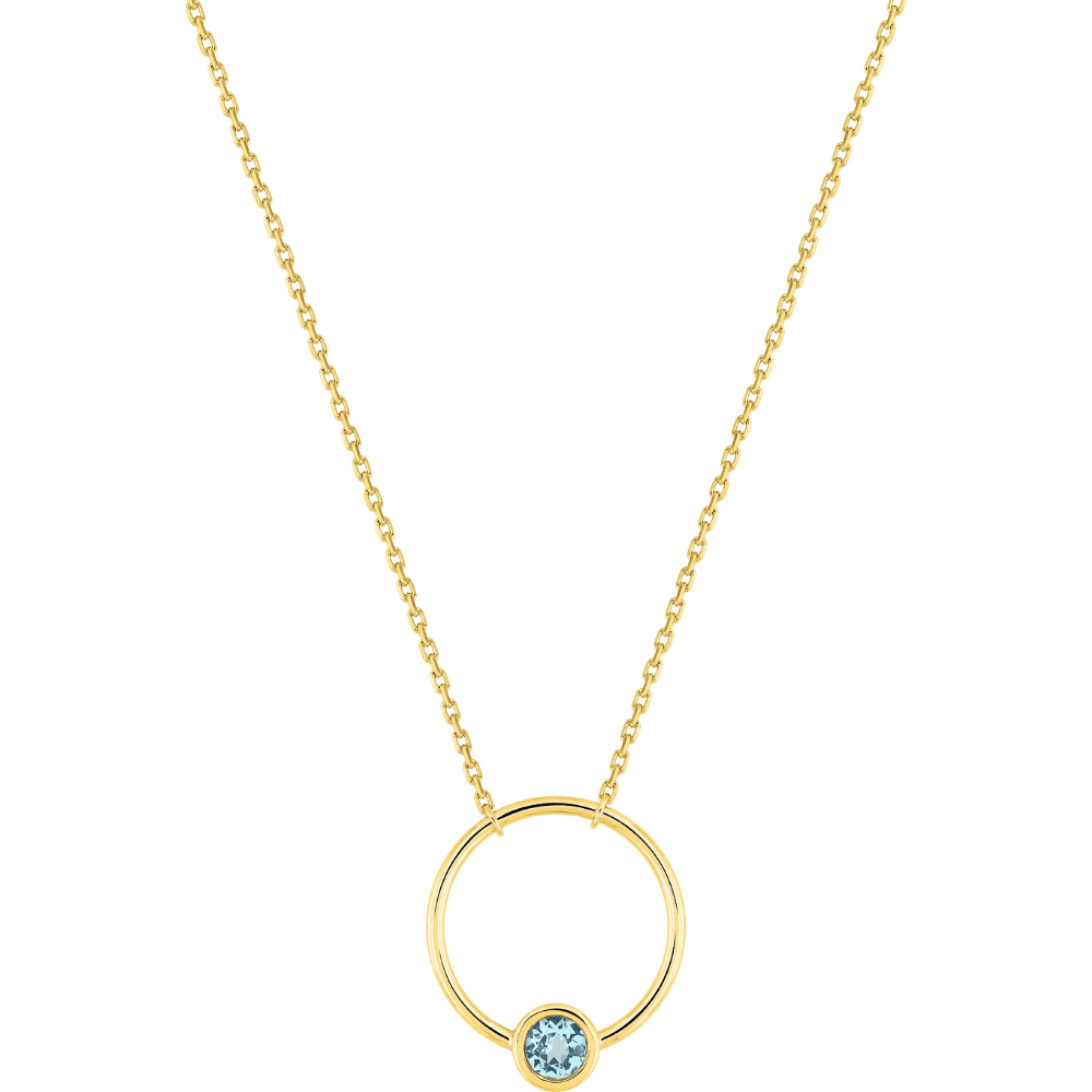 collier cercle ajouré topaze bleue