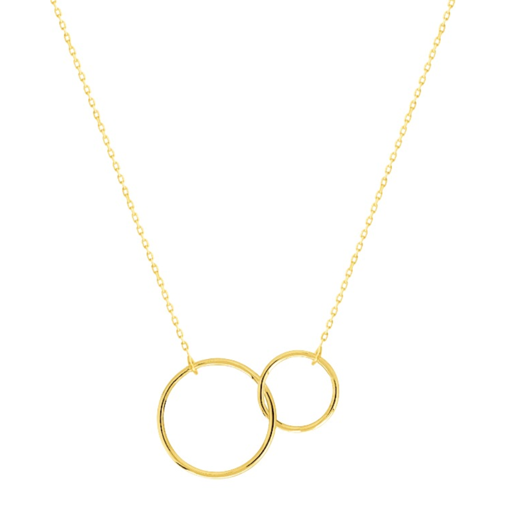 collier double anneaux entrelacés