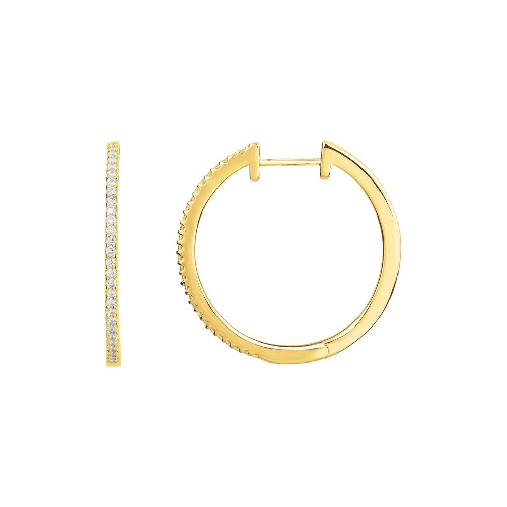 Créoles plaqué or jaune, pavage en oxydes de zirconium