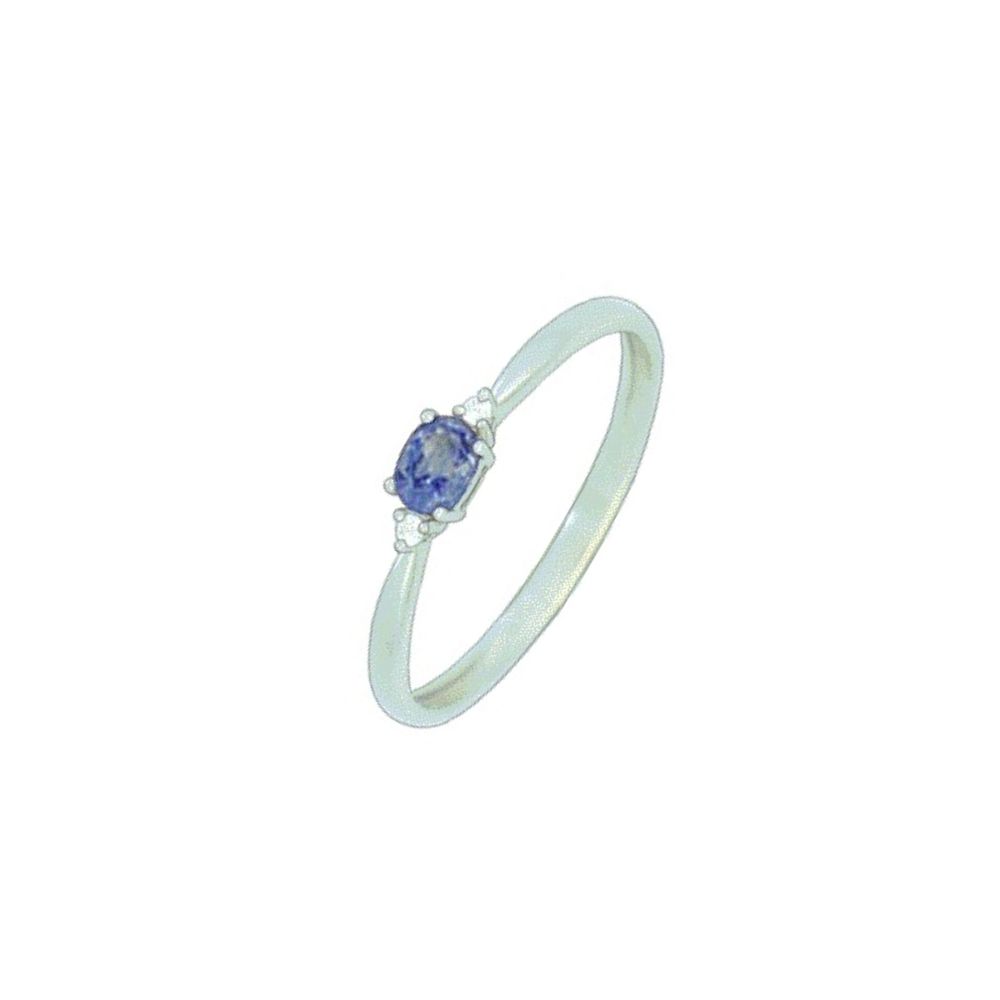 Bague Joséphine Saphir Ceylan Diamants Or Blanc