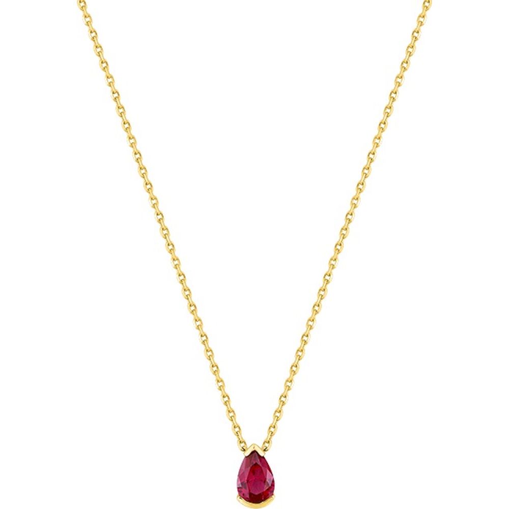 collier solitaire rubis poire