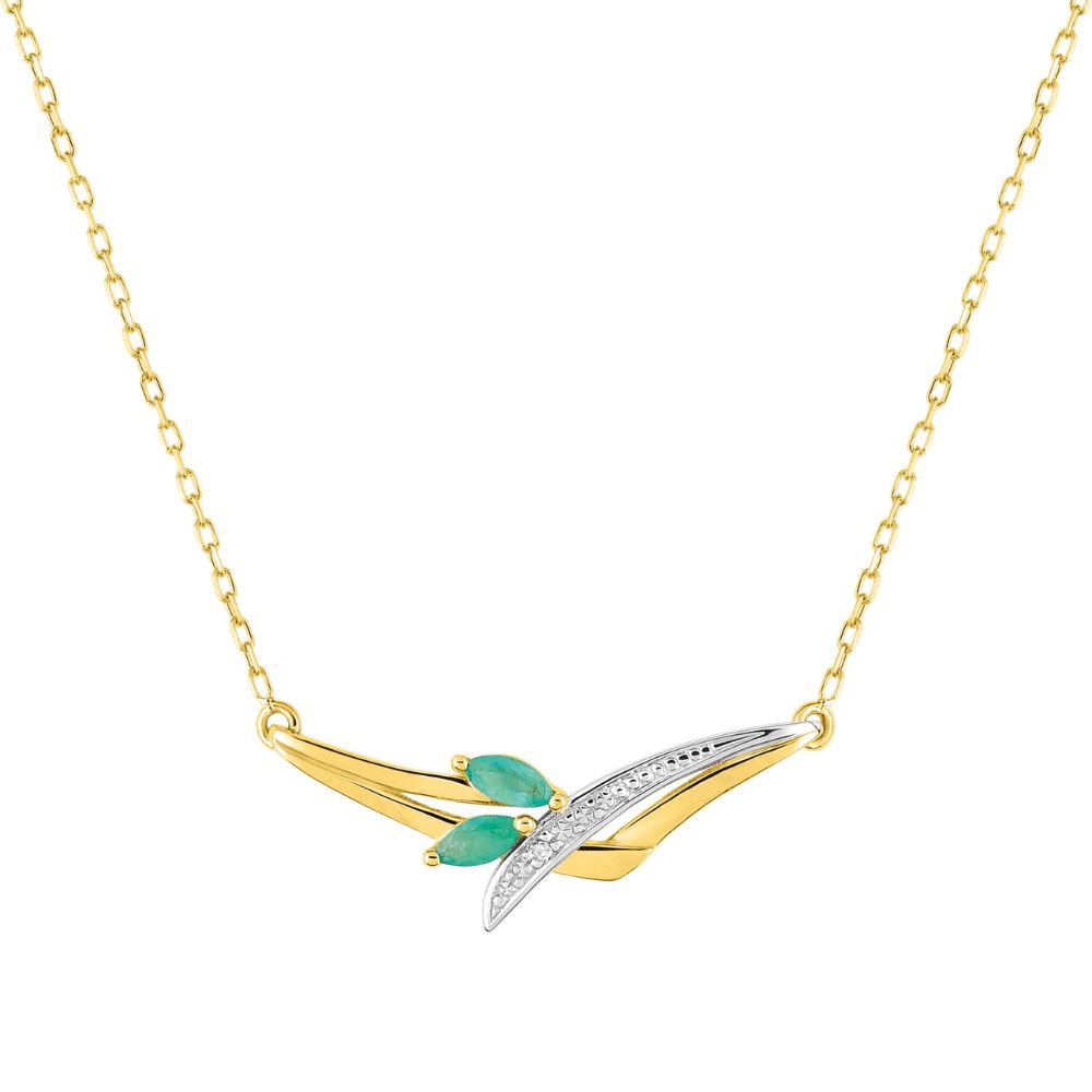collier emeraudes navette