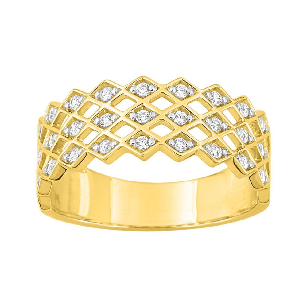 bague 3 rangs diamants