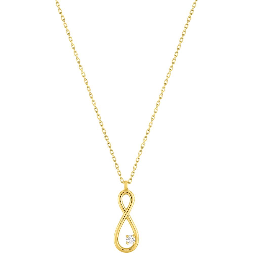 collier or jaune pendentif infini