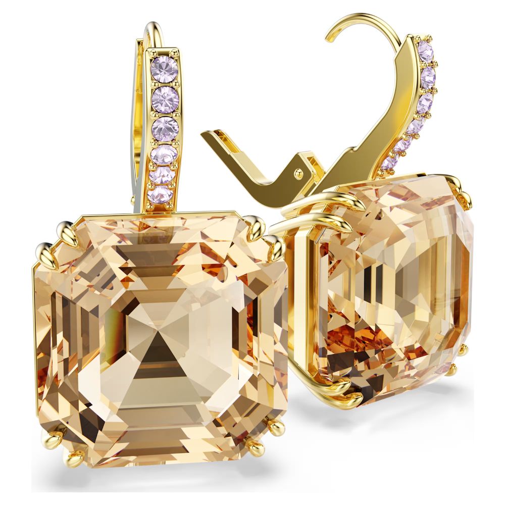 5725744 (1) Pendants d'oreilles Swarovski Millenia taille variée, dorées, caramel – Image 4
