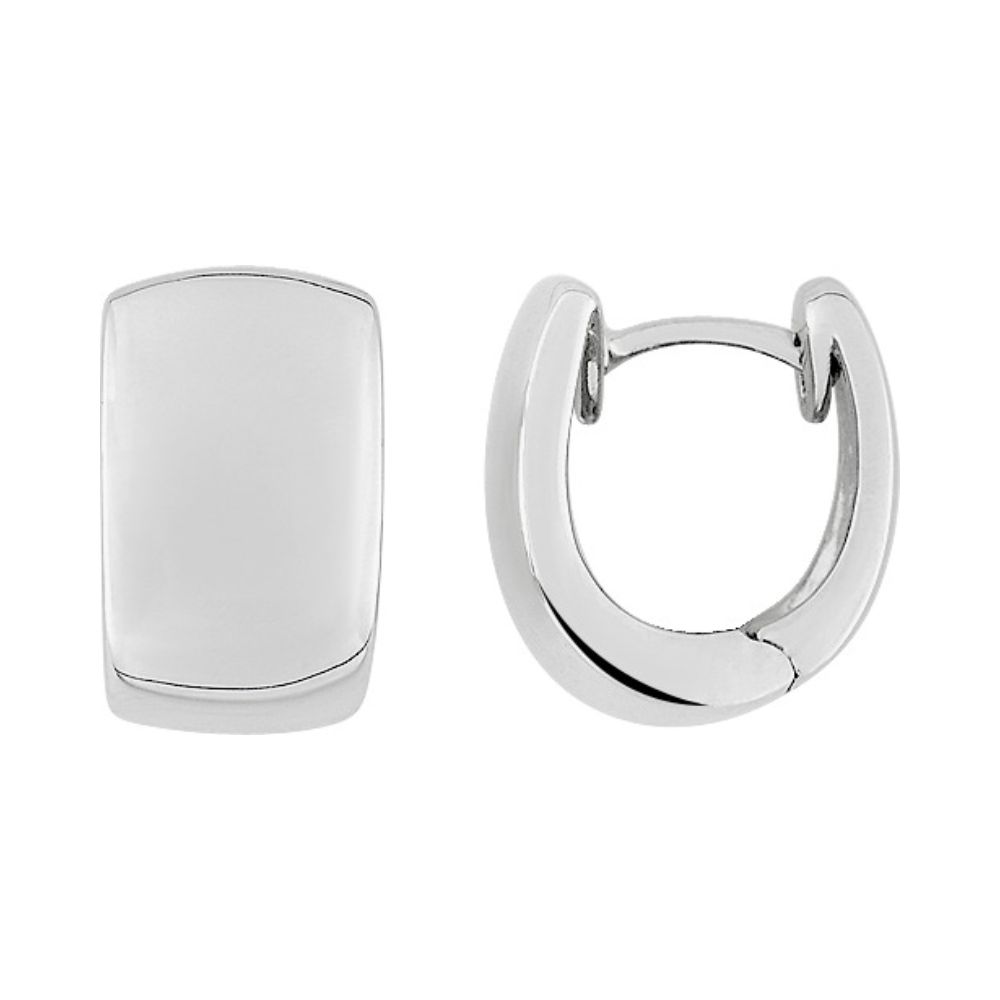 Créoles larges, argent rhodié, ouvrantes