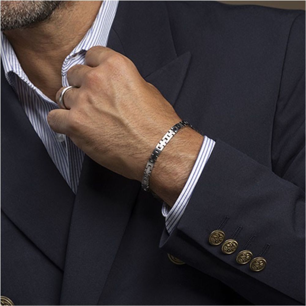 bracelet-homme-rochet-empreinte-acierHB9180 (2) Bracelet Rochet Empreinte, en acier – Image 3