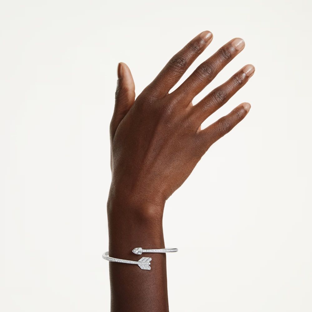 bracelet-jonc-swarovski-fleche-5737264 (5) Bracelet jonc Idyllia, fleche, blanc métal rhodié – Image 6