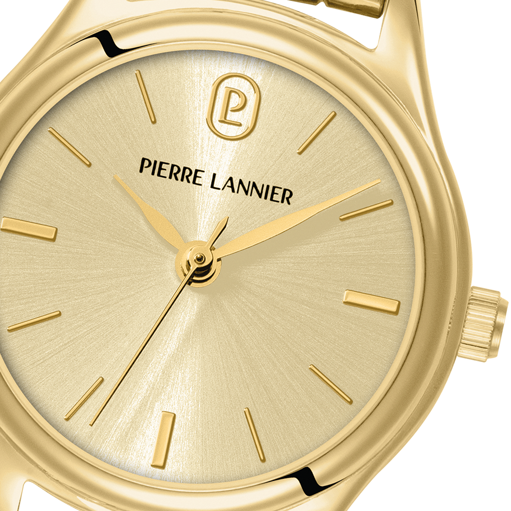 pierre-lannier-pya-022H542 (2) Montre Pierre Lannier Pya, cadran doré et acier doré – Image 3