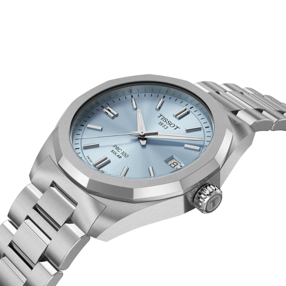 tissot-prc-100-solar-T1518221135100 (1) Montre Tissot PRC 100 Solar femme, cadran bleu glacier, acier – Image 4