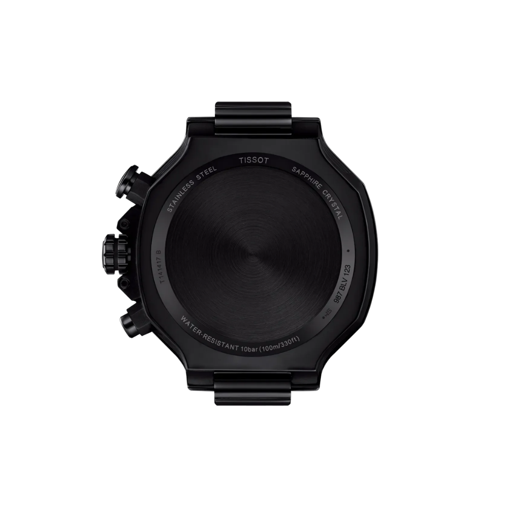 tissot-t-race-chrono-pvd-noir-T1414173706100 (2) Tissot T-Race chronographe noire, cadran noir, silicone noir, quartz – Image 3