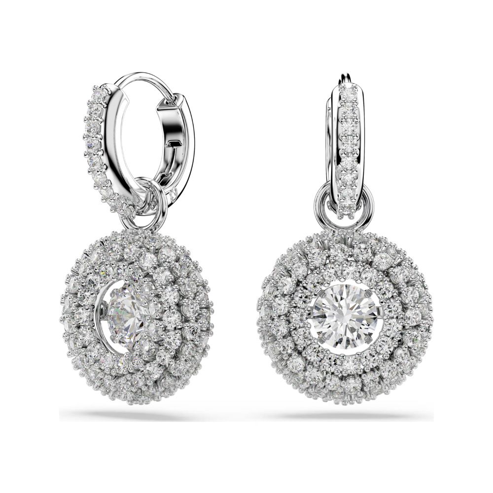 boucles-swarovski-sublima-rhodiées-5738193 (1) Pendants d'oreilles Swarovski Sublima, rhodié, blanc – Image 5