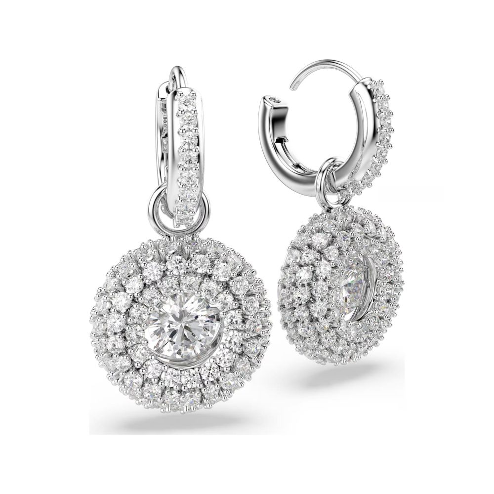 boucles-swarovski-sublima-rhodiées-5738193 (3) Pendants d'oreilles Swarovski Sublima, rhodié, blanc – Image 4
