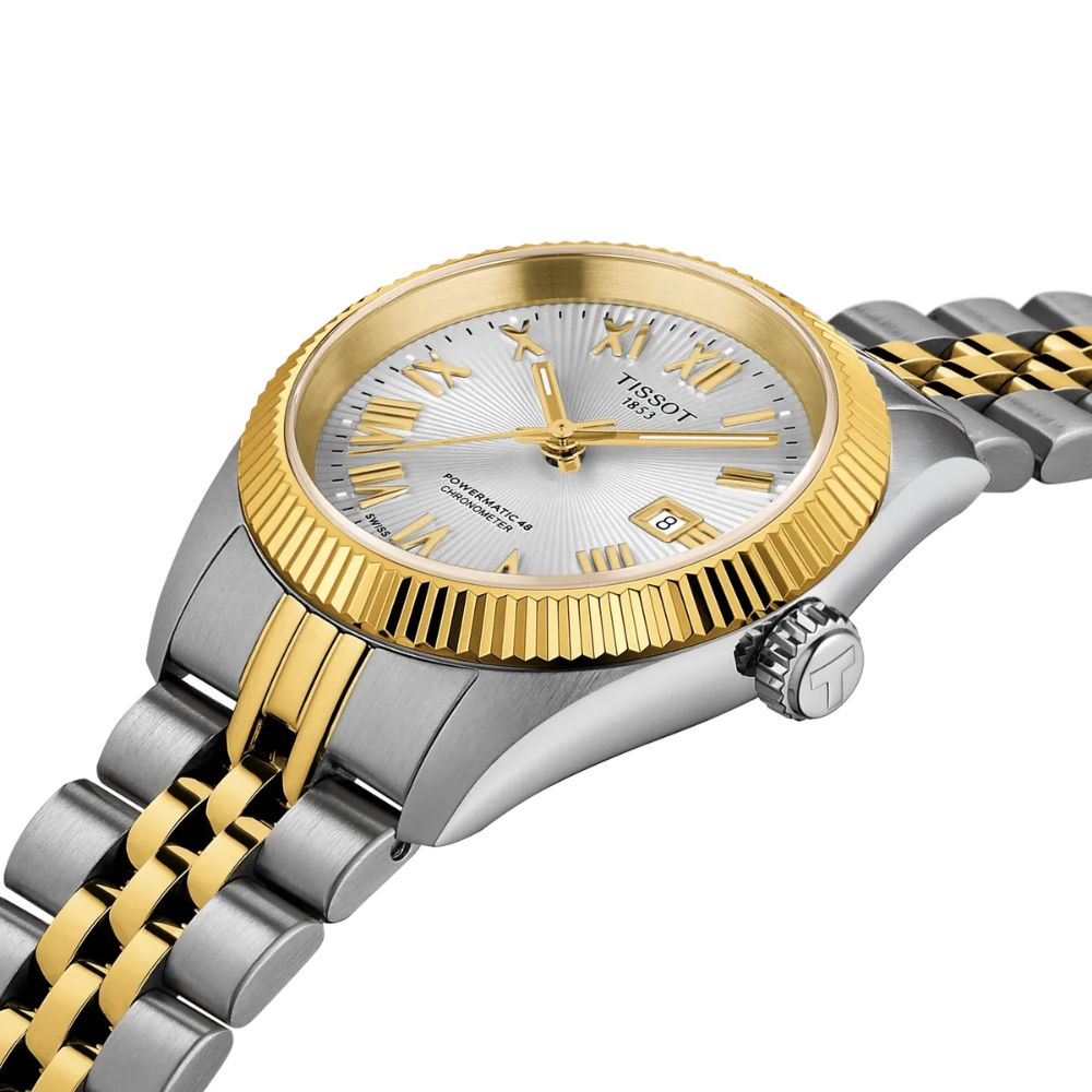 montre-tissot-ballade-automatique-bicolore-T1562082203301 (2) Tissot Ballade, cadran gris, boitier bicolore 30mm, auto – Image 3