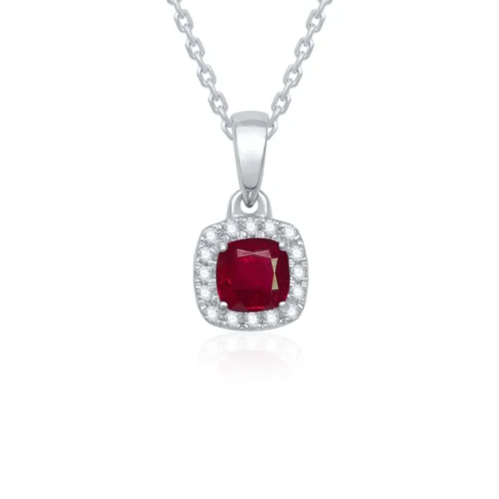 collier-rubis-diamants-heloise-or-blanc Collier rubis taille coussin entourage diamants, Héloïse, or 18K – Image 3