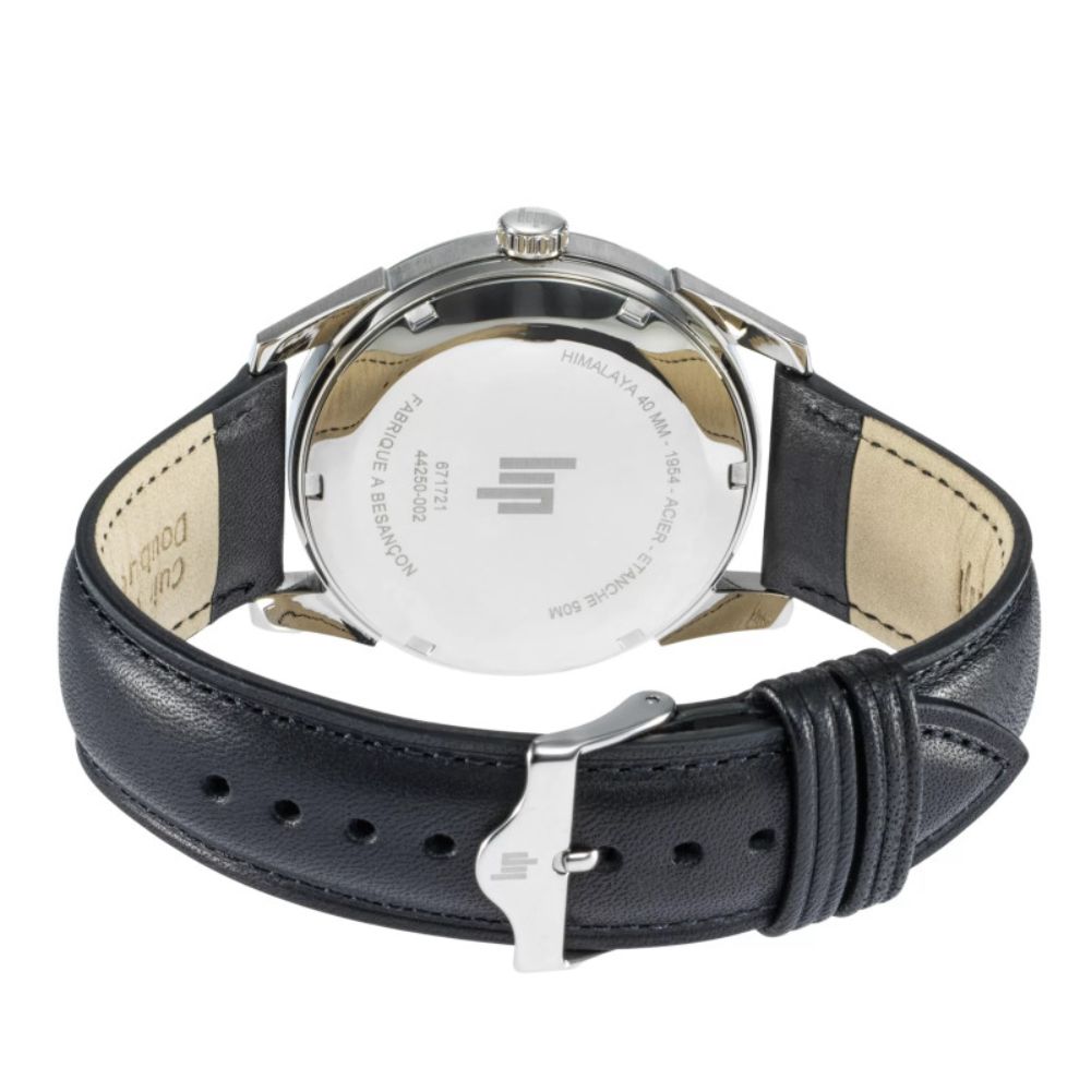 montre-lip-himalaya-classique-40mm-noir-671721 (1) Lip Himalaya Classique, cadran noir, 40mm, cuir noir, quartz – Image 3