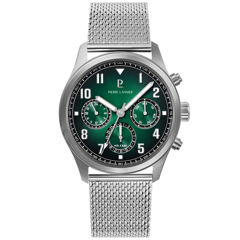 montre pierre lannier aviateur chrono cadran vert
