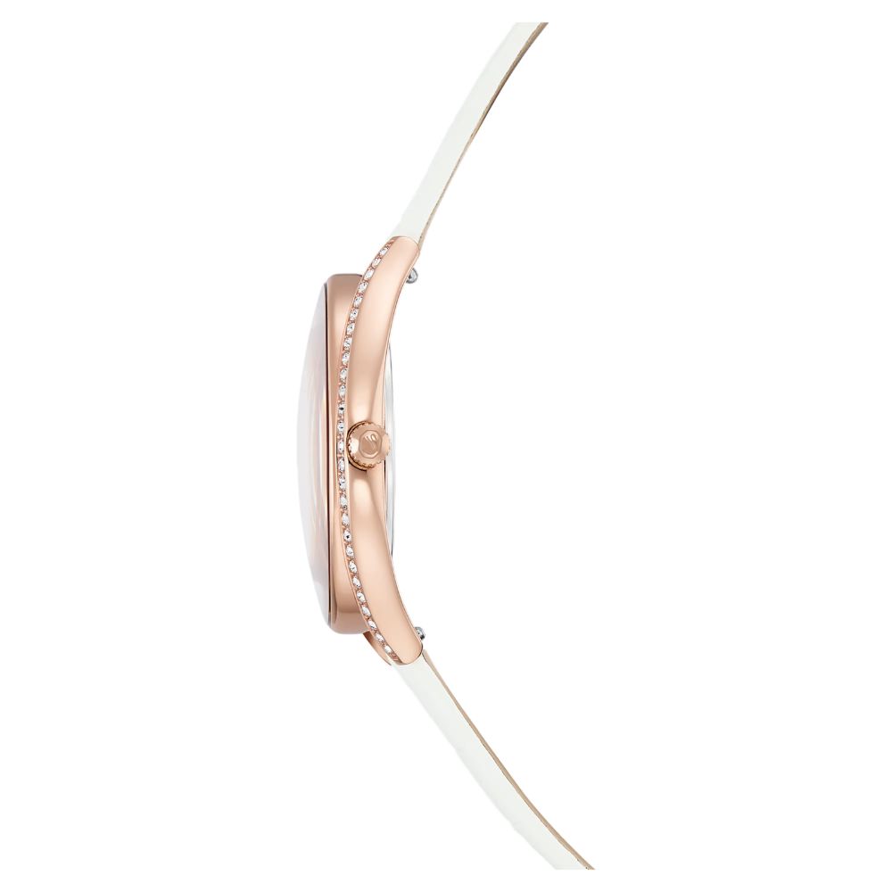 montre-swarovski-crystalline-aura-rose-cuir-blanc-5730146 (5) Swarovski Crystalline Aura, cuir blanc, rose, quartz – Image 7