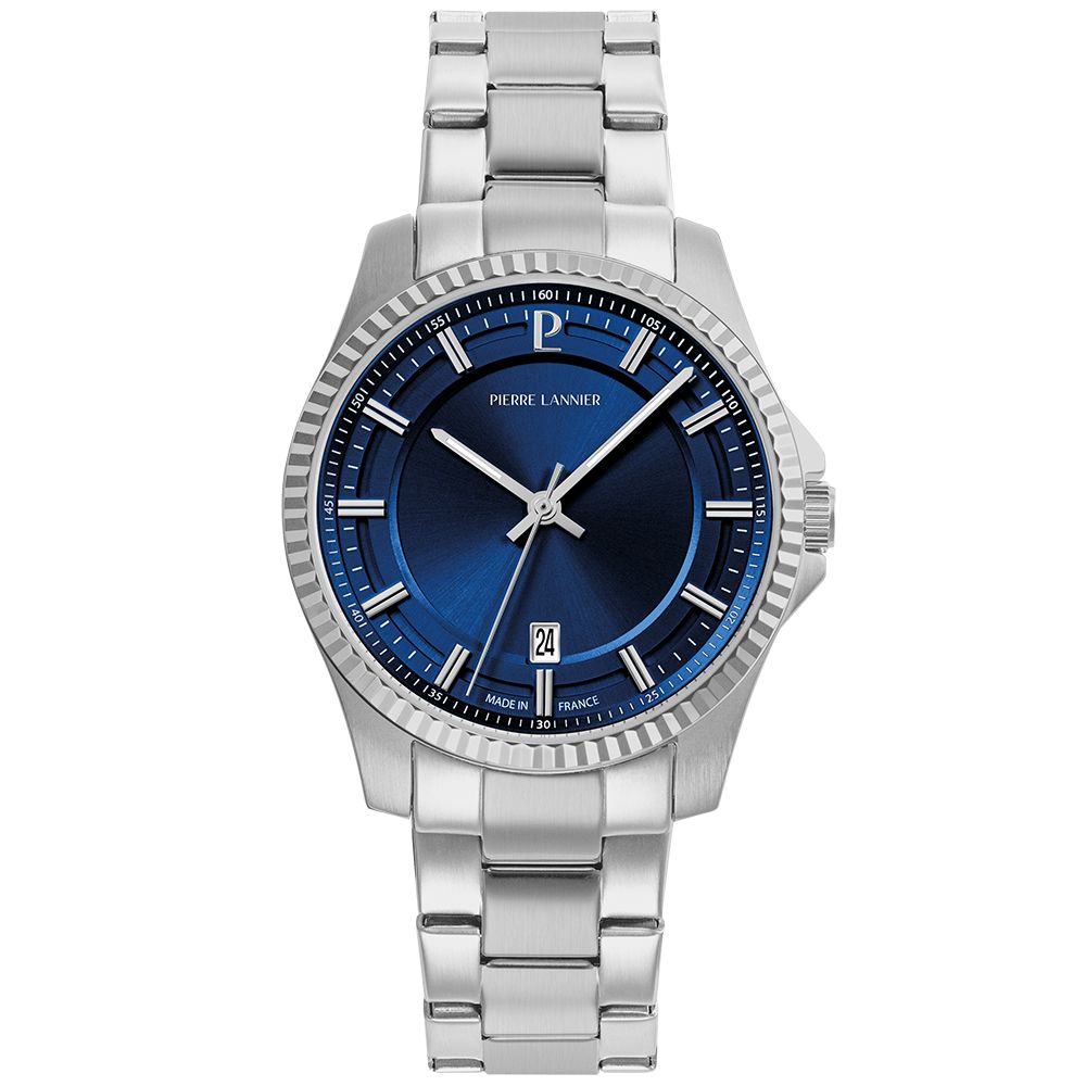 montre pierre lannier homme cadran bleu